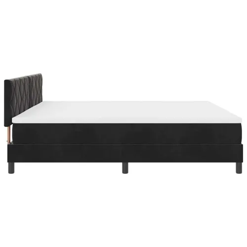 LED Box Spring Krevet s uzglavljem Crna 200 x 200 cm Baršun - Crna 200 x 200 cm Dizajn s rombovima Cijena