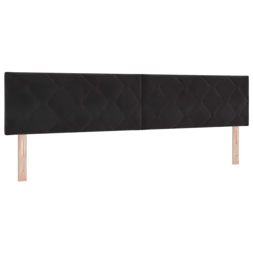 LED Box Spring Krevet s uzglavljem Crna 200 x 200 cm Baršun - Crna 200 x 200 cm Dizajn s rombovima Cijena