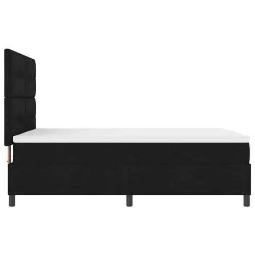 Box spring krevet s LED trakama Crna 140 x 200 cm tkanina - Crna 140 x 200 cm Prošiveno gumbima Cijena