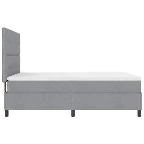 Box spring krevet Svjetlosiva 160 x 200 cm tkanina - Svjetlosiva 160 x 200 cm Prošiveno gumbima Cijena