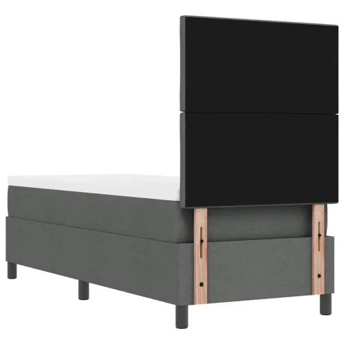 Box spring krevet Tamno siva 80 x 200 cm tkanina - Tamno siva 80 x 200 cm Dizajn s rombovima Cijena