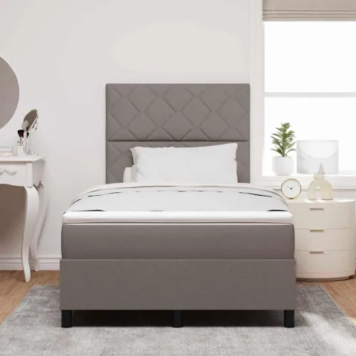 Box spring krevet Sivo-smeđa 120 x 190 cm tkanina - Sivo-smeđa 120 x 190 cm Dizajn s rombovima Cijena