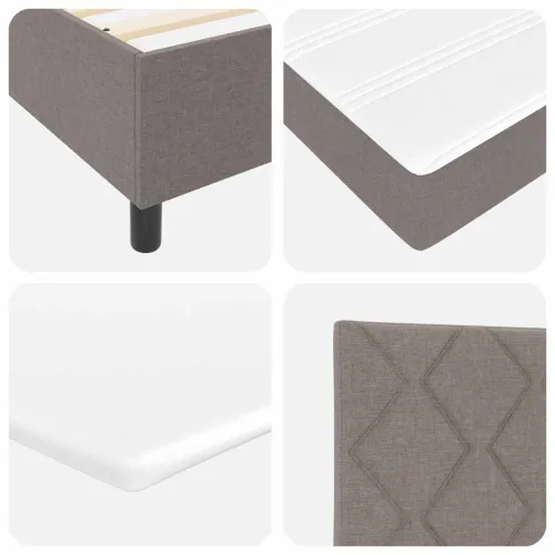 Box spring krevet Sivo-smeđa 120 x 190 cm tkanina - Sivo-smeđa 120 x 190 cm Dizajn s rombovima Cijena