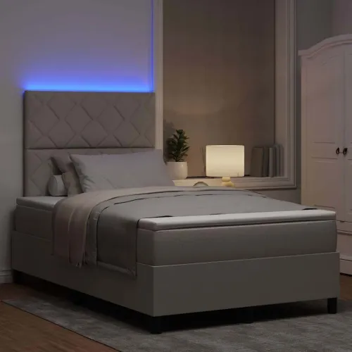 Box spring krevet Sivo-smeđa 120 x 190 cm tkanina - Sivo-smeđa 120 x 190 cm Dizajn s rombovima Cijena