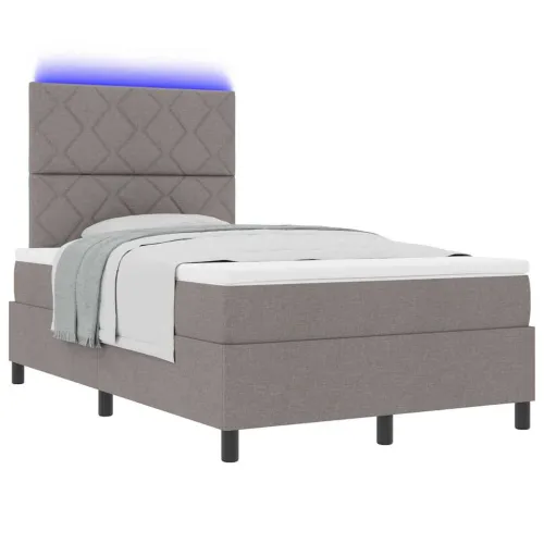 Box spring krevet Sivo-smeđa 120 x 200 cm tkanina - Sivo-smeđa 120 x 200 cm Dizajn s rombovima Cijena