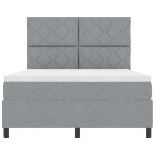 Box spring krevet Svjetlosiva 160 x 200 cm tkanina - Svjetlosiva 160 x 200 cm Dizajn dijamantskog bloka Cijena