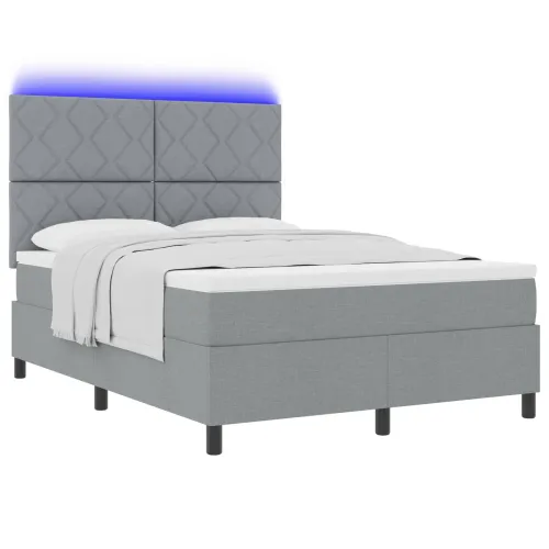 Box spring krevet Svjetlosiva 160 x 200 cm tkanina - Svjetlosiva 160 x 200 cm Dizajn dijamantskog bloka Cijena