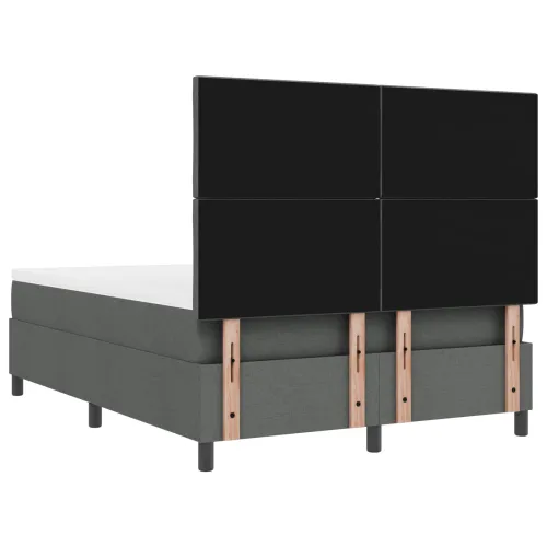 Box spring krevet Tamno siva 160 x 200 cm tkanina - Tamno siva 160 x 200 cm Dizajn s rombovima Cijena