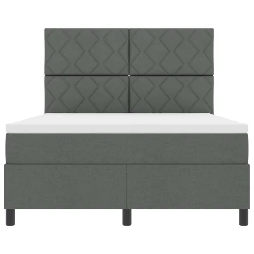 Box spring krevet Tamno siva 160 x 200 cm tkanina - Tamno siva 160 x 200 cm Dizajn s rombovima Cijena