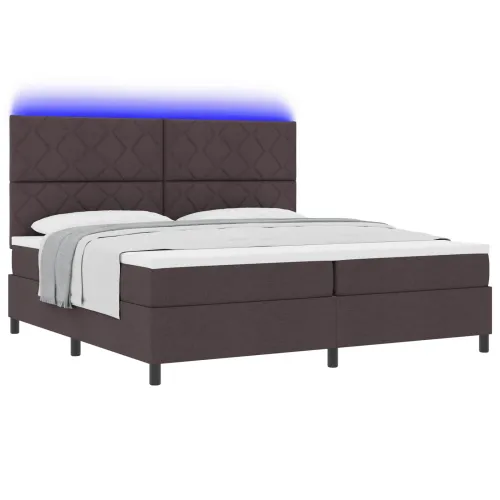 Box spring krevet Tamno smeđa 200 x 200 cm tkanina - Tamno smeđa 200 x 200 cm Dizajn dijamantskog bloka Cijena