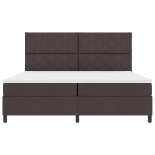 Box spring krevet Tamno smeđa 200 x 200 cm tkanina - Tamno smeđa 200 x 200 cm Dizajn dijamantskog bloka Cijena