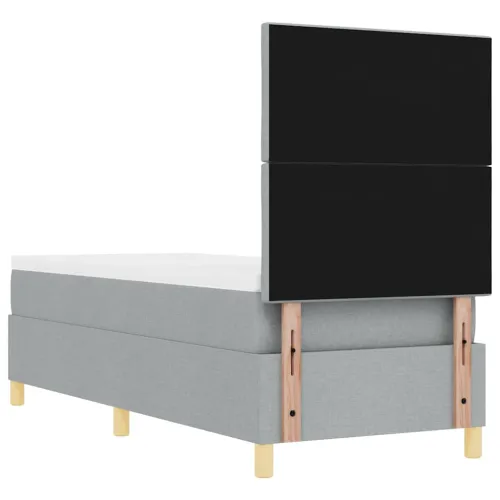 LED Box Spring Krevet Svijetlo siva 80 x 200 cm tkanina - Svjetlosiva 80 x 200 cm Dizajn s rombovima Cijena