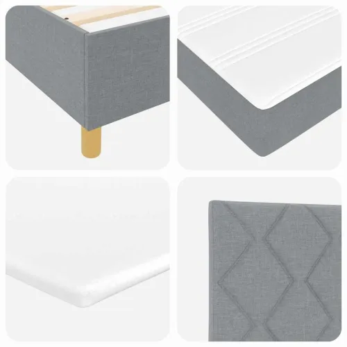 LED Box Spring Krevet Svijetlo siva 80 x 200 cm tkanina - Svjetlosiva 80 x 200 cm Dizajn s rombovima Cijena