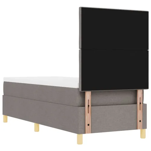LED Box Spring Krevet Sivo-smeđa 80 x 200 cm tkanina - Sivo-smeđa 80 x 200 cm Dizajn s rombovima Cijena
