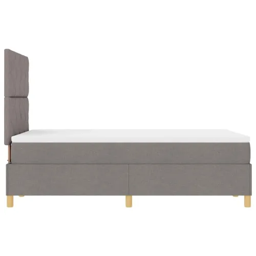 LED Box Spring Krevet Sivo-smeđa 120 x 200 cm tkanina - Sivo-smeđa 120 x 200 cm Dizajn s rombovima Cijena