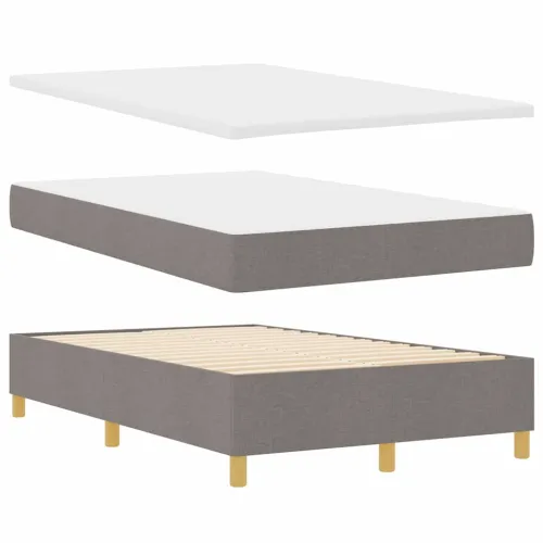 LED Box Spring Krevet Sivo-smeđa 120 x 200 cm tkanina - Sivo-smeđa 120 x 200 cm Dizajn s rombovima Cijena