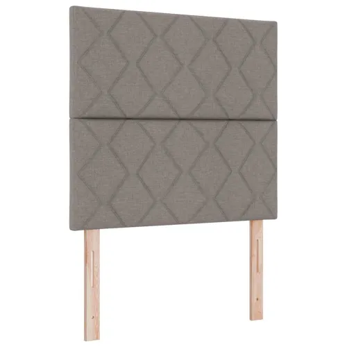 LED Box Spring Krevet Sivo-smeđa 120 x 200 cm tkanina - Sivo-smeđa 120 x 200 cm Dizajn s rombovima Cijena