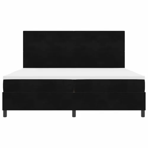 LED Box Spring Krevet s uzglavljem Crna 200 x 200 cm Baršun - Crna 200 x 200 cm Prošiveno gumbima Cijena