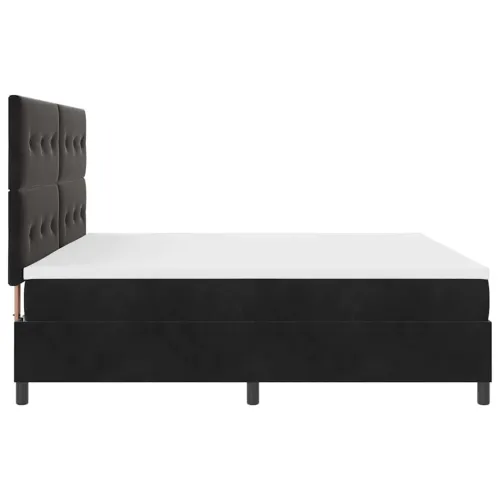 LED Box Spring Krevet s uzglavljem Crna 200 x 200 cm Baršun - Crna 200 x 200 cm Prošiveno gumbima Cijena