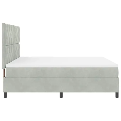 LED Box Spring Krevet Svijetlo siva 180 x 200 cm Baršun - Svjetlosiva 180 x 200 cm Dizajn s rombovima Cijena