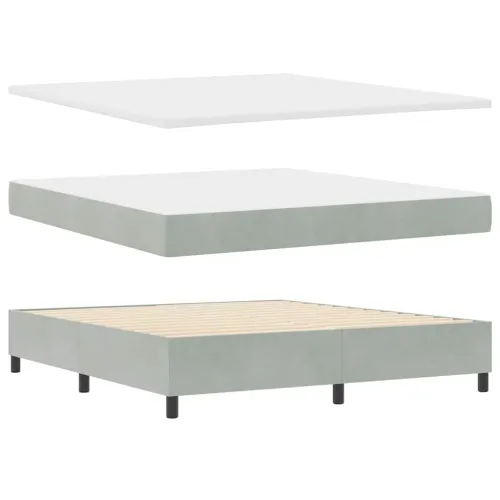 LED Box Spring Krevet Svijetlo siva 180 x 200 cm Baršun - Svjetlosiva 180 x 200 cm Dizajn s rombovima Cijena