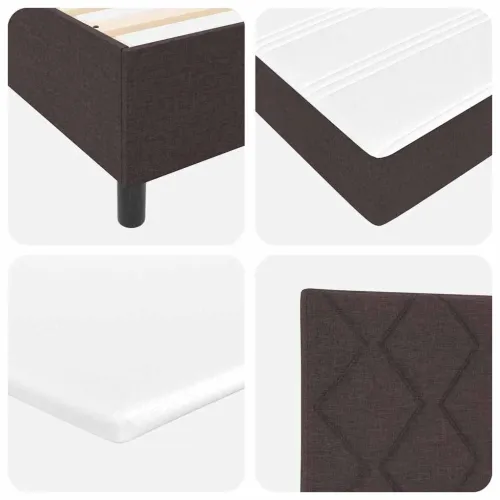 LED Box Spring Krevet Tamno smeđa 200 x 200 cm tkanina - Tamno smeđa 200 x 200 cm Dizajn s rombovima Cijena