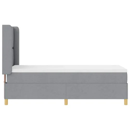 Box spring krevet Svijetlo siva 80 x 200 cm tkanina - Svjetlosiva 80 x 200 cm Dizajn s rombovima Cijena
