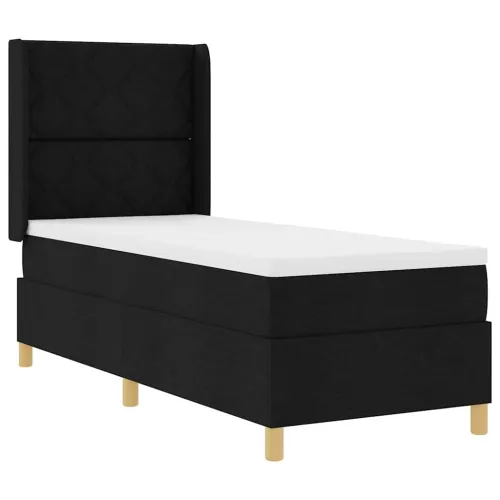Box spring krevet s LED trakama Crna 80 x 200 cm tkanina - Crna 80 x 200 cm Dizajn s rombovima Cijena