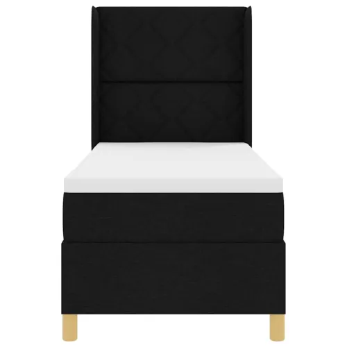 Box spring krevet s LED trakama Crna 80 x 200 cm tkanina - Crna 80 x 200 cm Dizajn s rombovima Cijena