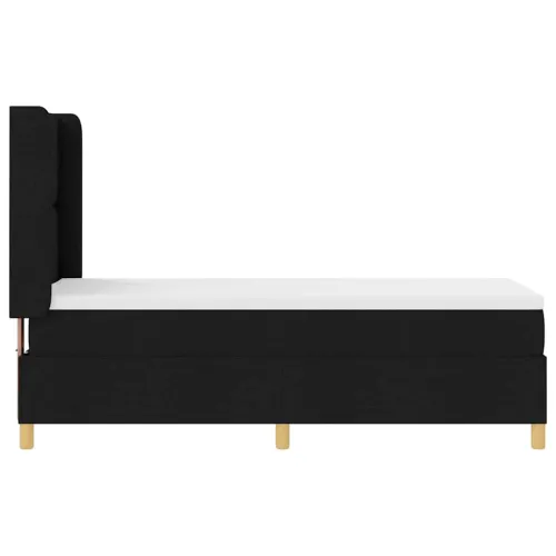 Box spring krevet s LED trakama Crna 80 x 200 cm tkanina - Crna 80 x 200 cm Dizajn s rombovima Cijena