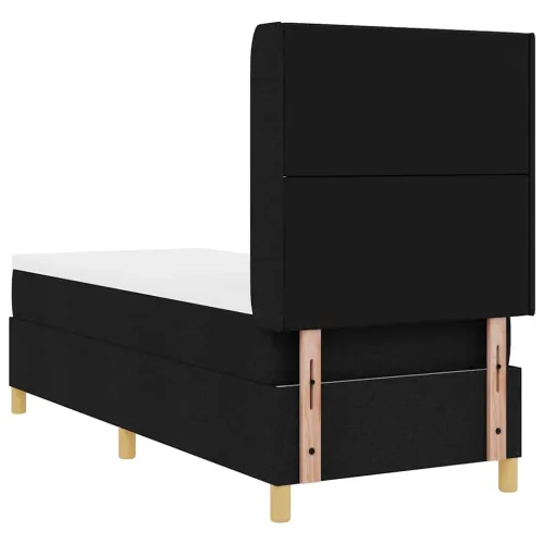 Box spring krevet s LED trakama Crna 80 x 200 cm tkanina - Crna 80 x 200 cm Dizajn s rombovima Cijena