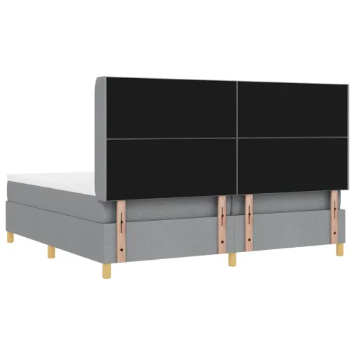 Box spring krevet Svijetlo siva 200 x 200 cm tkanina - Svjetlosiva 200 x 200 cm Dizajn s rombovima Cijena