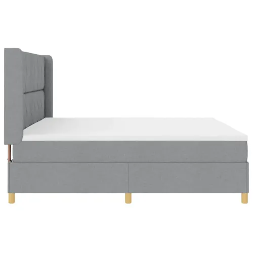 Box spring krevet Svijetlo siva 200 x 200 cm tkanina - Svjetlosiva 200 x 200 cm Dizajn s rombovima Cijena