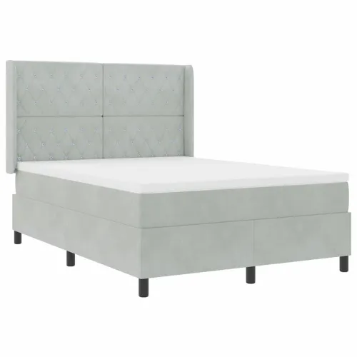 Box spring krevet Svijetlo siva 160 x 200 cm Baršun - Svjetlosiva 160 x 200 cm Kristal s dugmadima Cijena