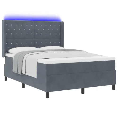 Box spring krevet Tamno siva 160 x 200 cm Baršun - Tamno siva 160 x 200 cm Kristal s dugmadima Cijena