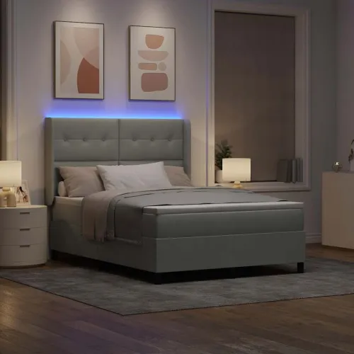 Box spring krevet Svijetlo siva 160 x 200 cm Baršun - Svjetlosiva 160 x 200 cm Prošiveno gumbima Cijena