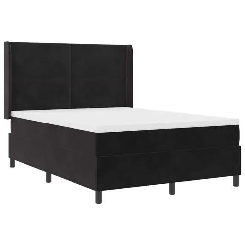 Box spring krevet s LED trakama Crna 160 x 200 cm Baršun - Crna 160 x 200 cm Prošiveno gumbima Cijena