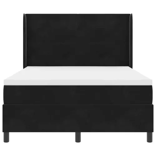 Box spring krevet s LED trakama Crna 160 x 200 cm Baršun - Crna 160 x 200 cm Prošiveno gumbima Cijena