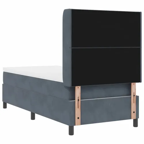 Box spring krevet Tamno siva 90 x 200 cm Baršun - Tamno siva 90 x 200 cm Dizajn s rombovima Cijena