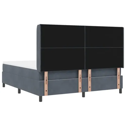 Box spring krevet Tamno siva 180 x 200 cm Baršun - Tamno siva 180 x 200 cm Dizajn s rombovima Cijena