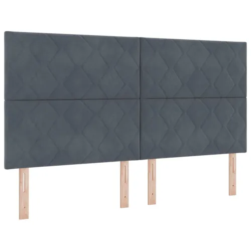 Box spring krevet Tamno siva 180 x 200 cm Baršun - Tamno siva 180 x 200 cm Dizajn s rombovima Cijena