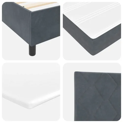 Box spring krevet Tamno siva 180 x 200 cm Baršun - Tamno siva 180 x 200 cm Dizajn s rombovima Cijena