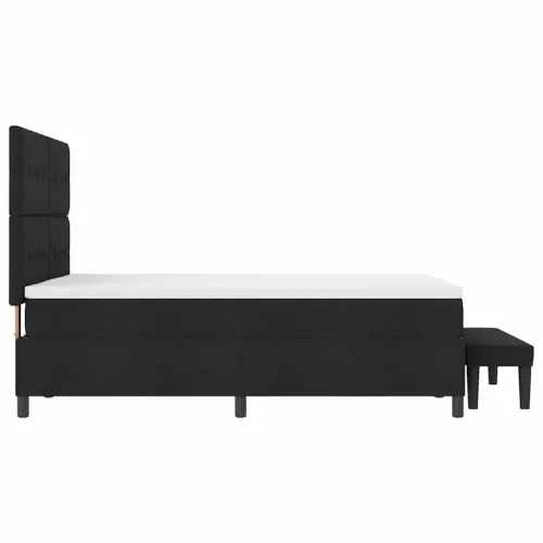 Box spring krevet s uzglavljem Crna 160 x 200 cm tkanina - Crna 160 x 200 cm Prošiveno gumbima Cijena