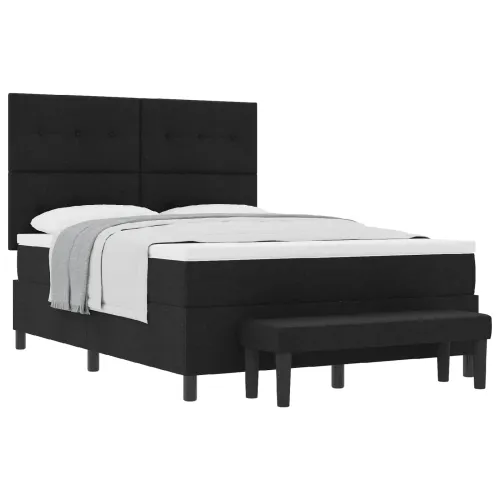 Box spring krevet s uzglavljem Crna 160 x 200 cm tkanina - Crna 160 x 200 cm Prošiveno gumbima Cijena