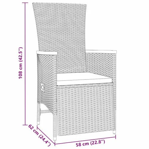 Vrtni set za objed 5 kom. Siva poliratan - 4 sjedala 140 cm Cijena