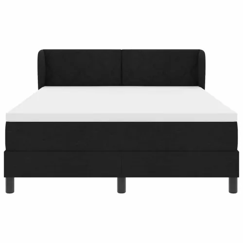 Box spring krevet s uzglavljem Crna 160 x 200 cm tkanina - Crna 160 x 200 cm Dizajn s rombovima Cijena