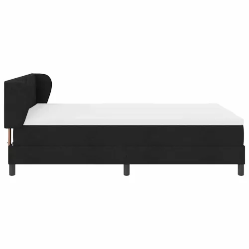 Box spring krevet s uzglavljem Crna 160 x 200 cm tkanina - Crna 160 x 200 cm Dizajn s rombovima Cijena