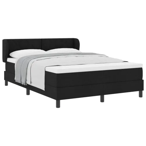 Box spring krevet s uzglavljem Crna 160 x 200 cm tkanina - Crna 160 x 200 cm Dizajn s rombovima Cijena