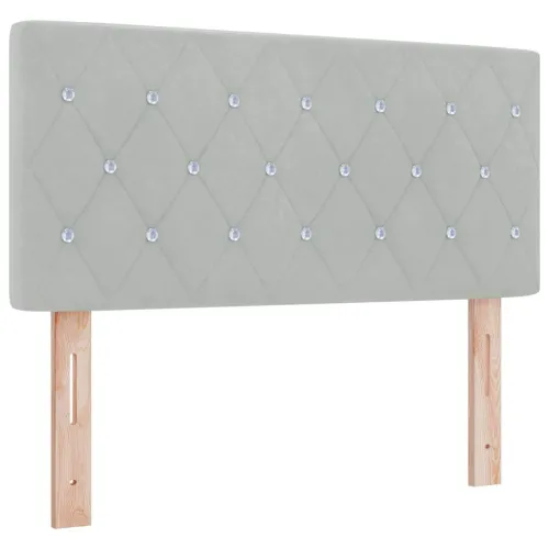 LED Box Spring Krevet Svijetlo siva 100 x 200 cm Baršun - Svjetlosiva 100 x 200 cm Kristal s dugmadima Cijena