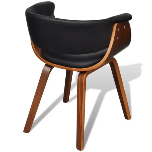 Blagovaonska stolica od zaobljenog drva i umjetne kože - black and dark brown 1 Black and dark brown 1 Cijena
